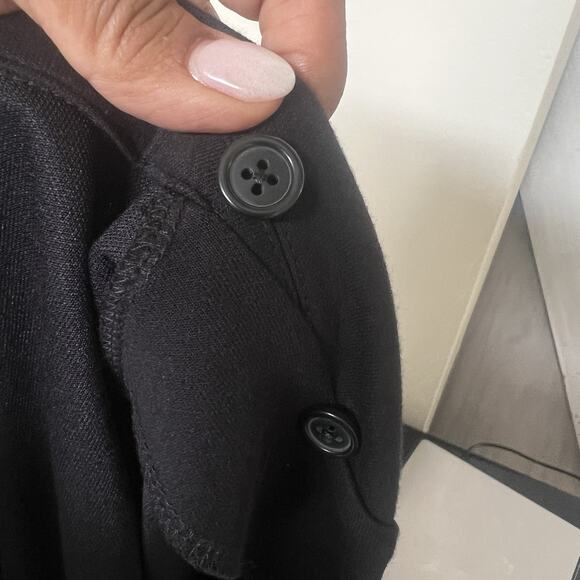 Miller Wendt Softknit Blazer Black Embroidered Crest Size Medium 2 Button Preppy - Picture 9 of 11